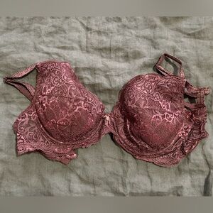 Luxurious Lace Underwire Bra - Deep Burgundy 36C